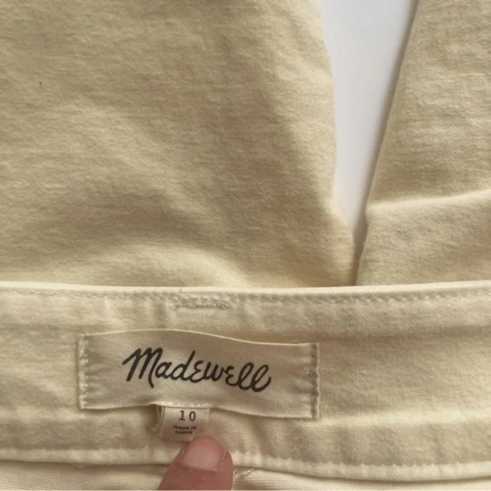 Madewell High Rise Seamed Tapered Pants Straight Leg Comfy  Neutral Cream 10 - Picture 7 of 15